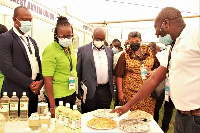 Attendees of the regional convention checking out some products on display