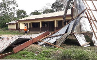 The roof of the new school building for the Patakro & the Woman No Good communities were ripped off