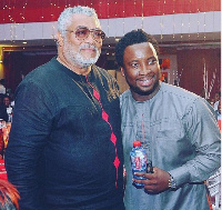 The late former President of Ghana, Jerry John Rawlings and Sonnie Badu