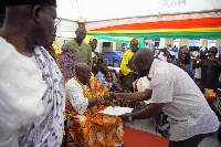 Togbi Sri lll receiving his letter of appointment at a colorful ceremony in Anlo