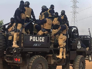 The masked men who caused mayhem at the Ayawaso West Wuogon by-election in a police branded vehicle