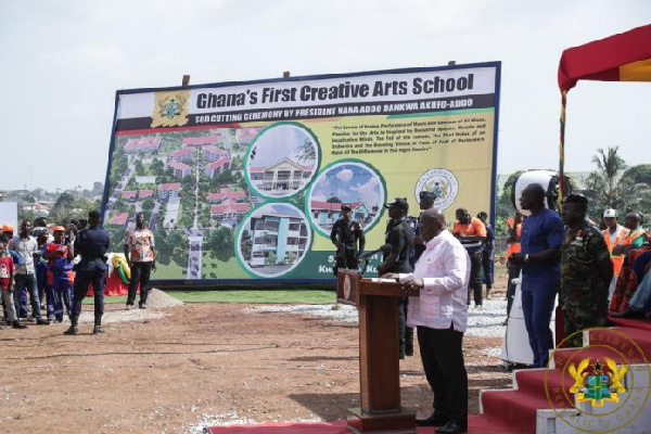 President Akufo-Addo during the sod cutting ceremony