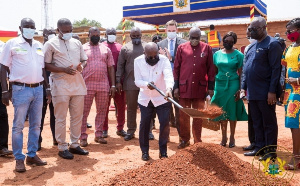 President Akufo-Addo cutting the sword for the construction of a GH¢5 million Ghana Award House