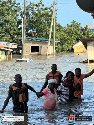 Soliders rescuing stranded residents