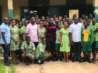 Leadership of NUGS with some students of Asanteman Senior High School