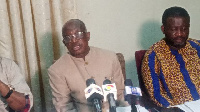 Ashanti Regional Minister, Mr. Simon Osei-Mensah addressing the media