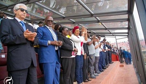 Dignitaries at the VIP of the refurbished Accra Stadium, during the game