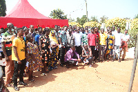 The Juaboso MP with the beneficiaries from his constituency