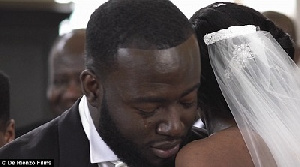 Groom Gabriel Deku sheds tears