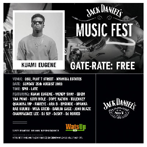 Kuami Eugene will be in his elements for the Jack Daniel