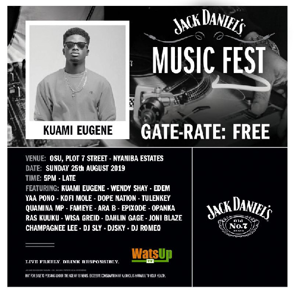 Kuami Eugene will be in his elements for the Jack Daniel