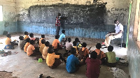 This how the pupils sit on the floor in other to have studies in the Saabisi Primary School