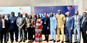 Mrs. Ursula Owusu-Ekuful and other dignitaries at the WTSA in New Delhi