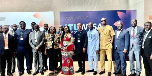 Mrs. Ursula Owusu-Ekuful and other dignitaries at the WTSA in New Delhi