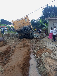 The tipper truck that got involved in the accident