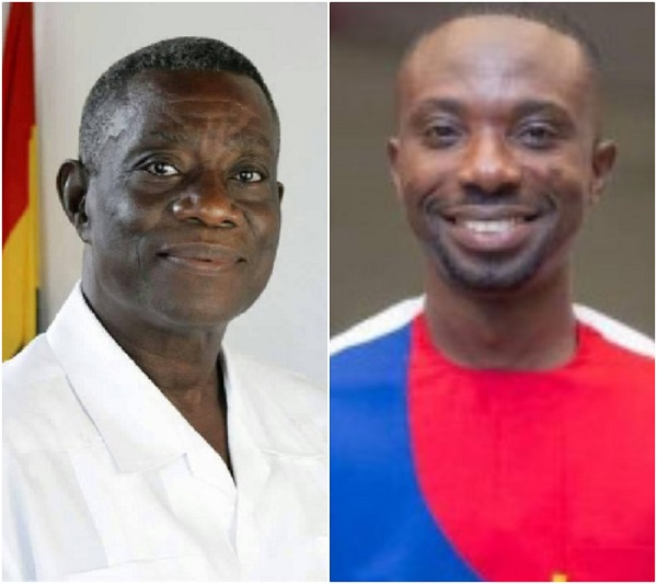 The late Prof John Evans Atta Mills (left), Dennis Miracles Aboagye (right)