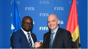 Ghana FA boss Kurt Okraku and FIFA chief Gianni Infantino