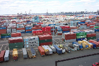 Shipping containers stuck at port