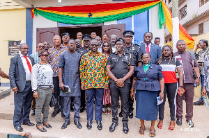 Francis Asenso-Boakye with some police officers and other prominent personalities