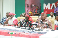 General Secretary of the opposition NDC, Johnson Asiedu Nketia with other Executives