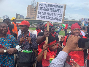 Protesters on the street of Accra during the Arise Ghana Demo