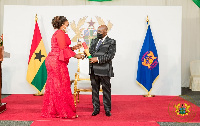 Minister for Fisheries and Aquaculture Mavis Hawa Koomson and President Akufo-Addo