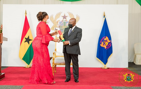 Minister for Fisheries and Aquaculture Mavis Hawa Koomson and President Akufo-Addo