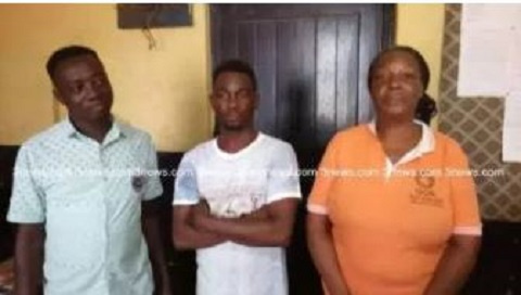 The 25-year-old taxi driver (middle) and the two alleged NADMO officers