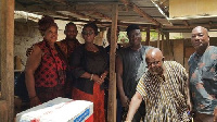 Hon. Dzifa Gomashie with family of late Solomon Sampah