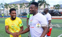 Leonard Akoto with Asamoah Gyan