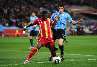 Sulley Muntari in action against Uruguay at 2010 World Cup