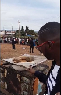 Kojo Yankson at the scene of the explosion