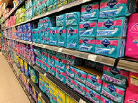 Sanitary pads displayed in a shop | File photo