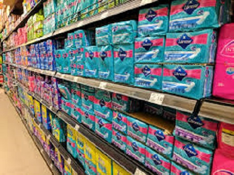 Sanitary pads displayed in a shop | File photo