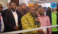 Deputy Minister of Energy, Joseph Cudjoe with some Association of Ghana Industries members