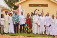 Father Andrew Campbell (in with cassock) with other dignitaries at the commissioning of the mosque