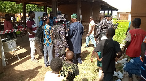 A photo of a scene at Walewale L/A Junior High School election center