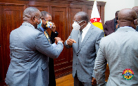 Speaker Alban Bagbin interacting with the group from PEF