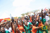 Joyous trainee nurses during the ceremony restoring the allowances