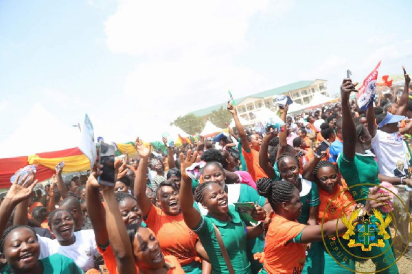 Joyous trainee nurses during the ceremony restoring the allowances