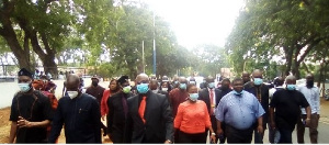 Some NDC MPs at the EC headquarters