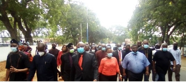 Some NDC MPs at the EC headquarters