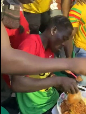 Some Ghanaians football supporters  at the Baba Yara Stadium