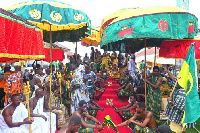 Osagyefuo Amoatia Ofori Panin Sitting in state at Begoro