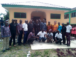 Tarkwa MCE with Cummins Ghana official and other dignitaries in a group photo