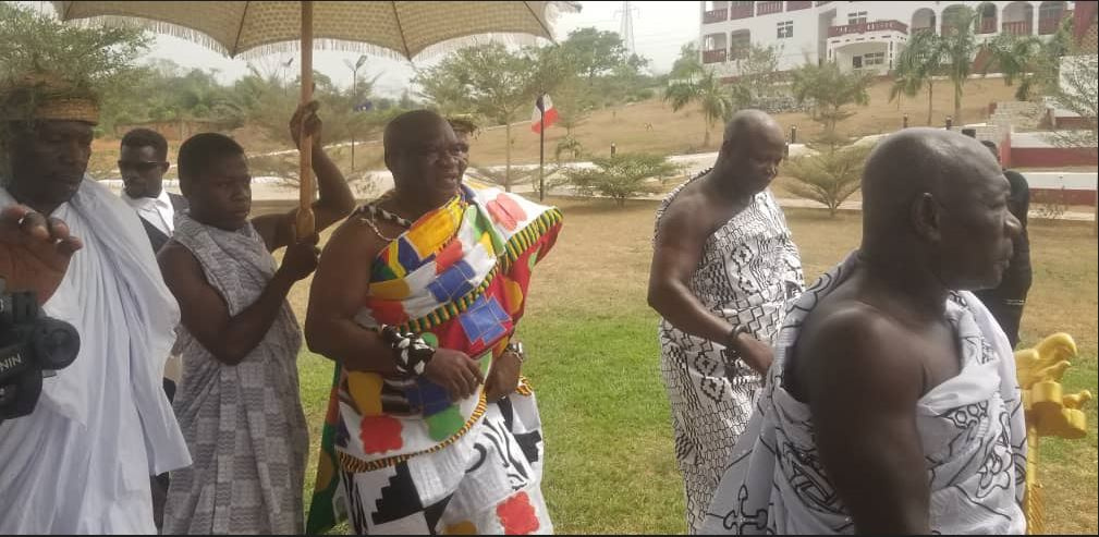 Omanhen of Edina Traditional Area, Nana Kodwo Condua VI arrives at durbar grounds