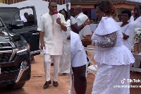 Rev Sam Korankye Ankrah presented the car to Mama Christy o behalf of everyone