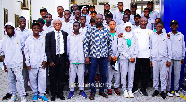 GFA President, Kurt Okraku with some of the young referees