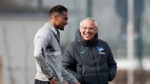 Kevin-Prince Boateng with the coach