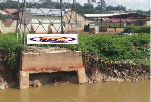 Exposed high tension pole at Susuakyie